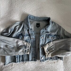 Wild Fable Women's Distressed Light Blue Jean Jacket